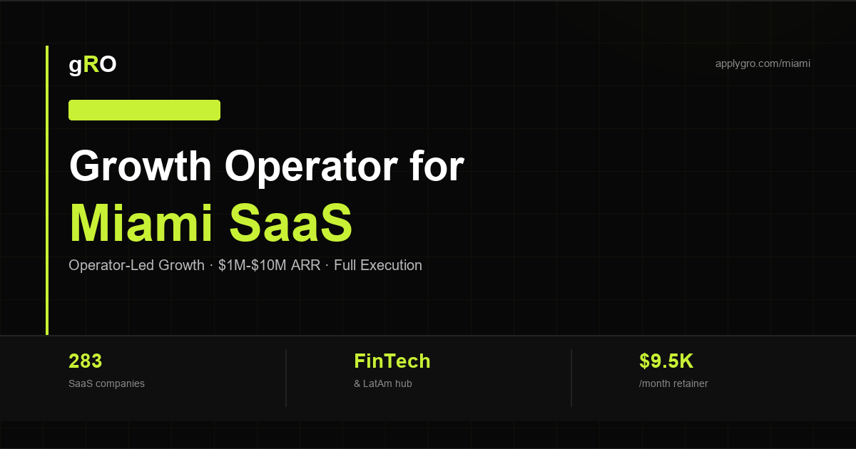 B2B SaaS Marketing Consultant — Miami