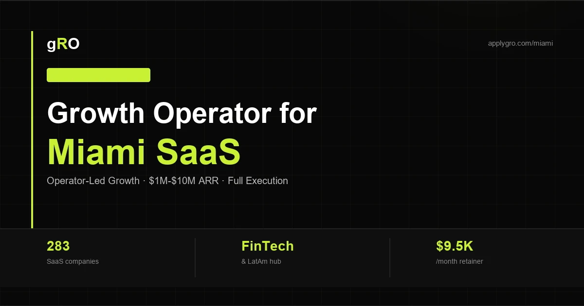 B2B SaaS Marketing Consultant — Miami