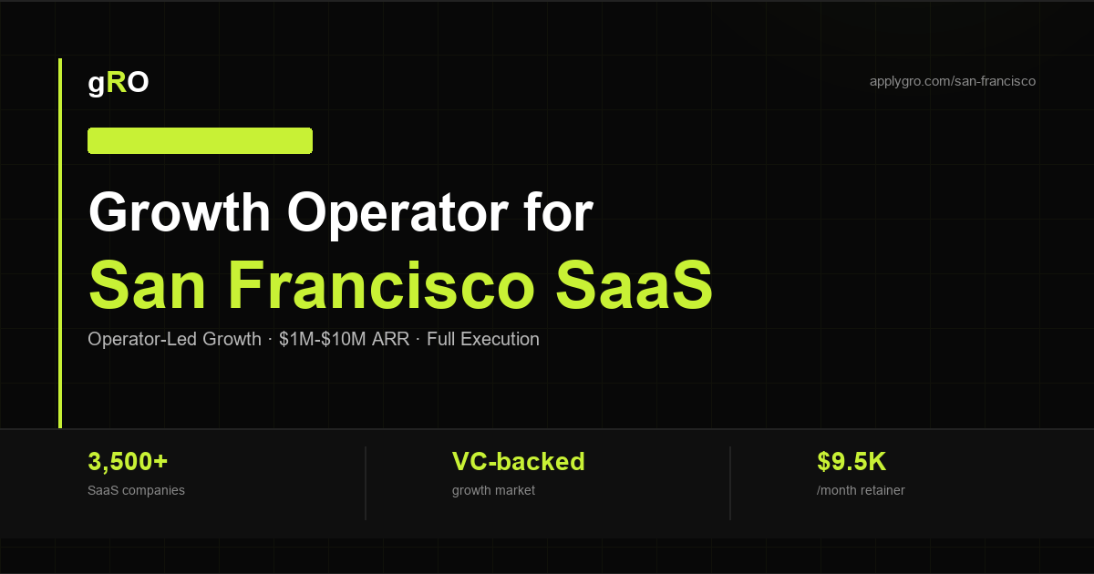 Alternative to SaaS Marketing Agencies — San Francisco