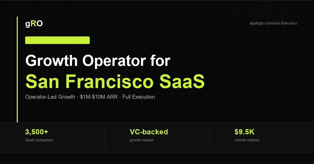 Alternative to SaaS Marketing Agencies — San Francisco