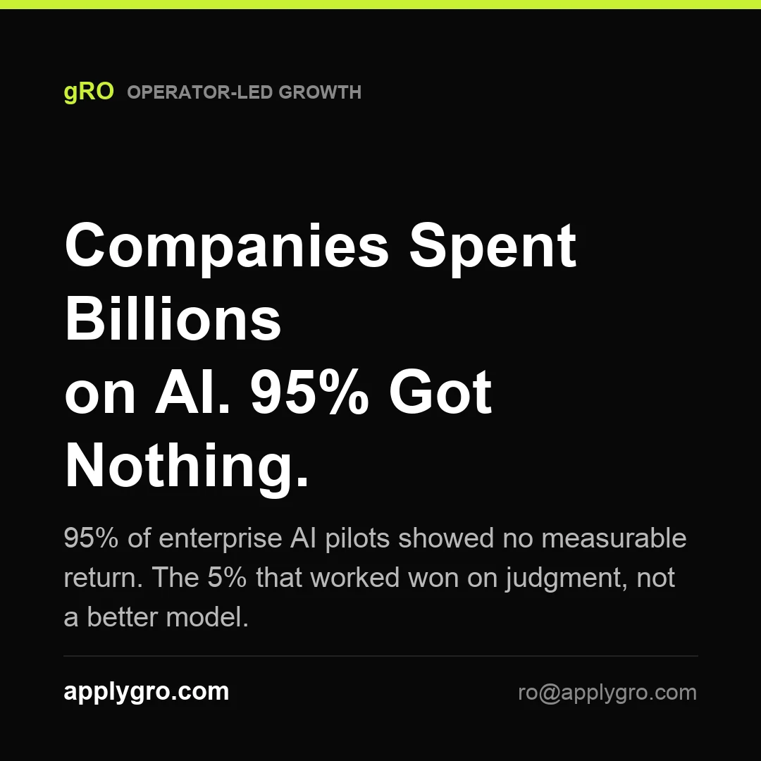 Companies Spent Billions on AI. 95% Got Nothing Back.
