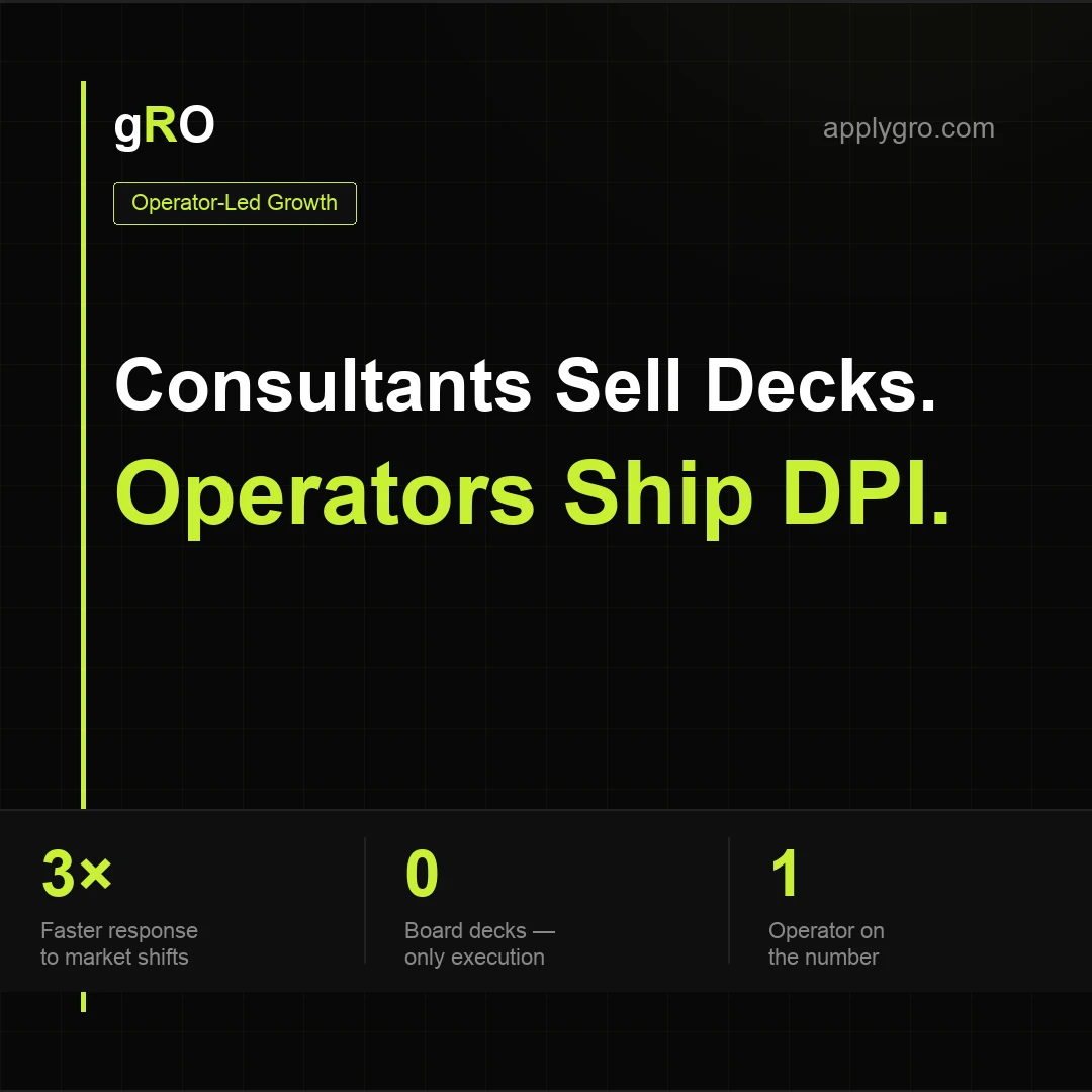 Consultants Sell Decks. Operators Ship DPI.