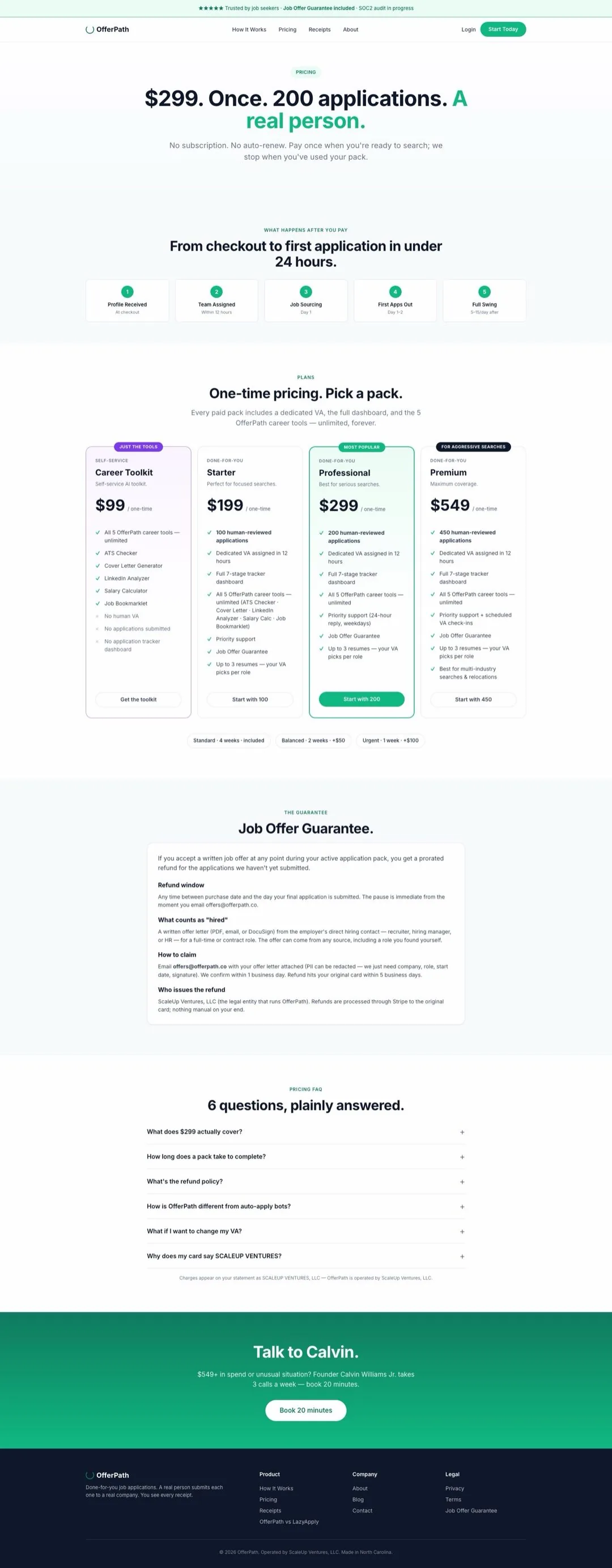 Pricing page